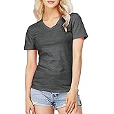 H2H Womens Slim Fit Tshirt Cotton Blended Short Sleeve with Various Neck Type (Crew Neck, V Neck)