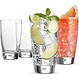 Bormioli Rocco Luna Set Of 4 Cooler Glasses, 15.25 Oz. Clear Crystal Glassware, for Water, Juice and Mojitos Dishwasher Safe, Made In Italy.