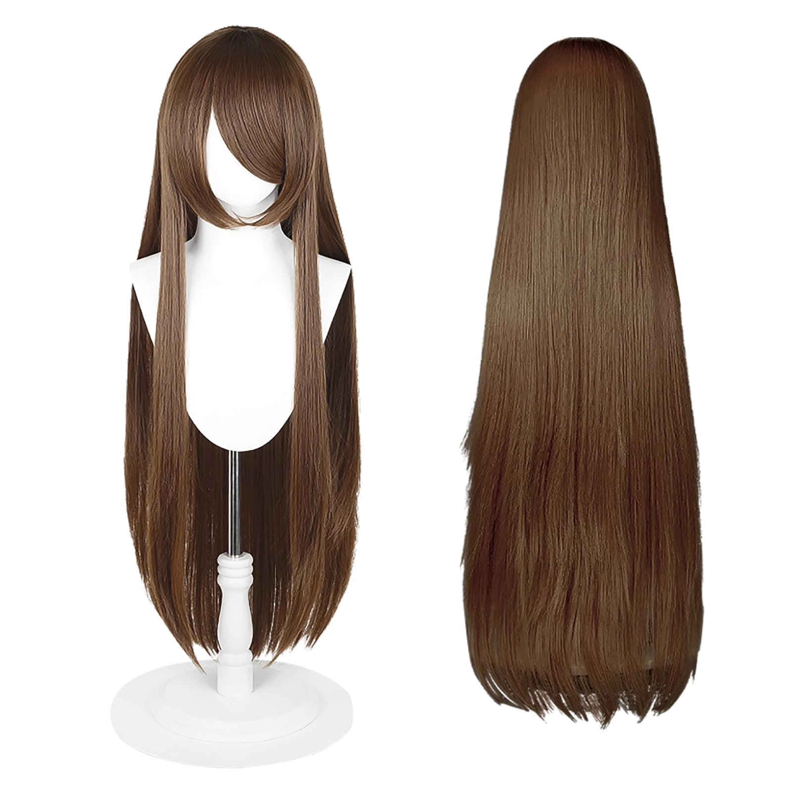 100cm / 40 Inch Long Wig, Universal Anime Costume Cosplay Wig, Perfect for Party, Daily-Use, Festivals, and Halloween, Great for TV, Film, Anime Game Character Cosplay (Chestnut Brown)