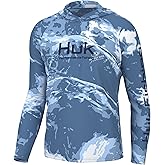 HUK Mens Pursuit Pattern Crew Sleeve Shirt, Performance Shirt