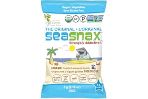 SeaSnax Organic Roasted Seaweed Snack, Original, 0.18 Ounce (Pack of 6)