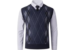 Mens Plaid Sweater Vests Classic V Neck Sleeveless Sweaters Autumn Winter Warm Vest Pullover Knitwear Tank Tops