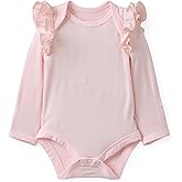 Little Sleepies Newborn Flutter Bodysuit, Viscose from Bamboo Long Sleeve Bodysuit for Baby Girl, Newborn Outfit Baby Clothes