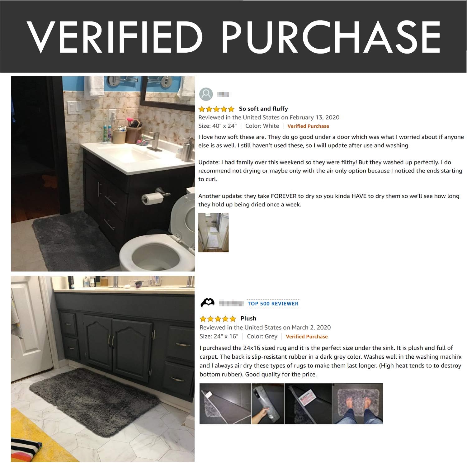 Bathroom Rug Gray Bath Mat Silver Shower Shaggy Floors Extra 24x16 Thick Super Soft Best Absorbent Perfect Absorbant Plush Machine Washable Door Mat Dry Carpet Grey Gentsing: Kitchen & Dining