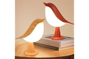 HAOTAO 2Pack Small Cute Bird Table Lamp, Touch Bird Night Light, Cordless Bedside Lamp, Desk Lamp for Reading, 3-Way Dimmable USB Rechargeable Battery 2600mAh Nightstand Lamp for Bedroom, Home/Office Decor