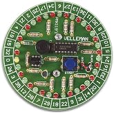 Velleman MK119-VP Roulette Kit, 37 LEDs, Requires 3 AA Batteries, 3.6" x 1.3" Size