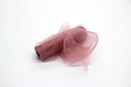 Stoff-Kollektion Organza Rolle Tischläufer 9m x 15cm (Altrosa)