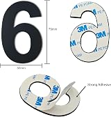Ywonoby 3 Inch Self Adhesive Stainless Steel House Numbers Black (6) view 4