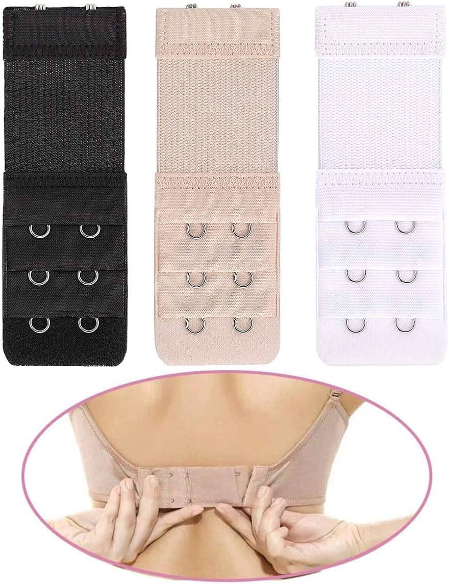 Akstore 6 Pieces Women's Soft Comfortable Elastic Bra Extenders Bra Extension Strap 2 Hook 3 Row Lady's Bra Extender Bra Band (Multicolors) at  Women’s Clothing store