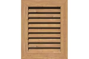 Ekena Millwork GVWVE12X1801SFUWR Vertical Gable Vent Gable Vent, 12"W x 18" (17"W x 23"H Frame Size), Western Red Cedar, Unfinished