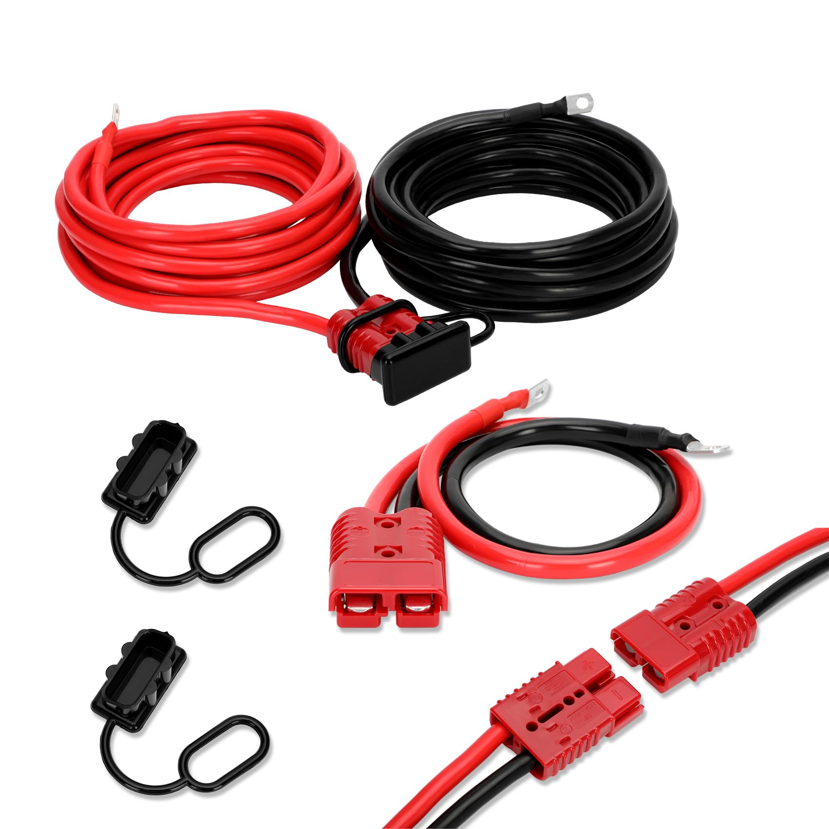 Photo 1 of Anrain 14FT Quick Disconnect Winch Power Cable, 2 Gauge 2 AWG Copper Wiring, 175A Quick Disconnect Connector for Forklift Car Motor Tractor Wide Range of Winching Applications