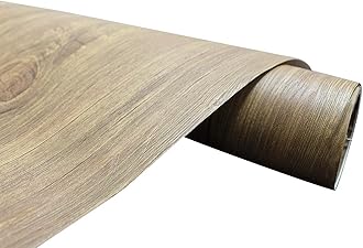 Elton Yellowish Brown Teak Wood Grain Textured Self Adhesive Decorative Vinyl Shelf_2x4 Feet