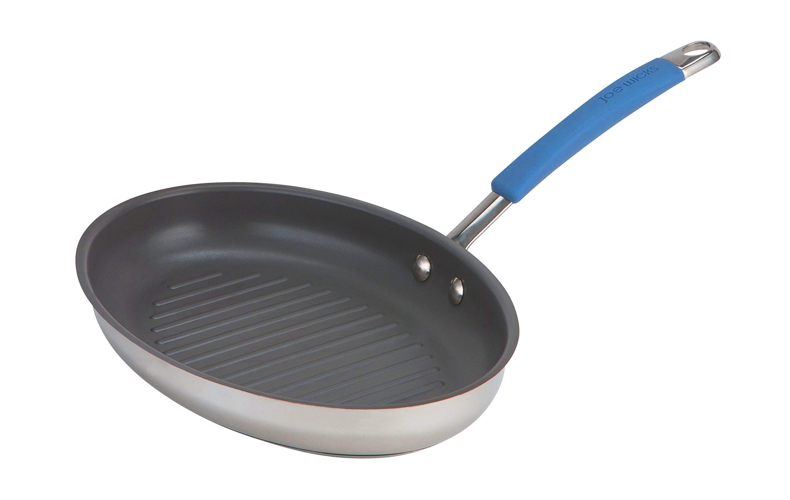 Joe Wicks Quick & Even stainless steel non-stick cookware - 28cm Oval grill pan