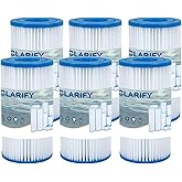 CLARIFY Pool Filter Cartridge Type A/C Compatible with 29000E/59900E, Easy Set Summer Escapes or Summer Waves Above Ground Pool Filters (6 Pack)