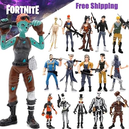 unbrand 16 pcs fortnite action figures skull trooper ninja outlander commando - fortnite outlander skills