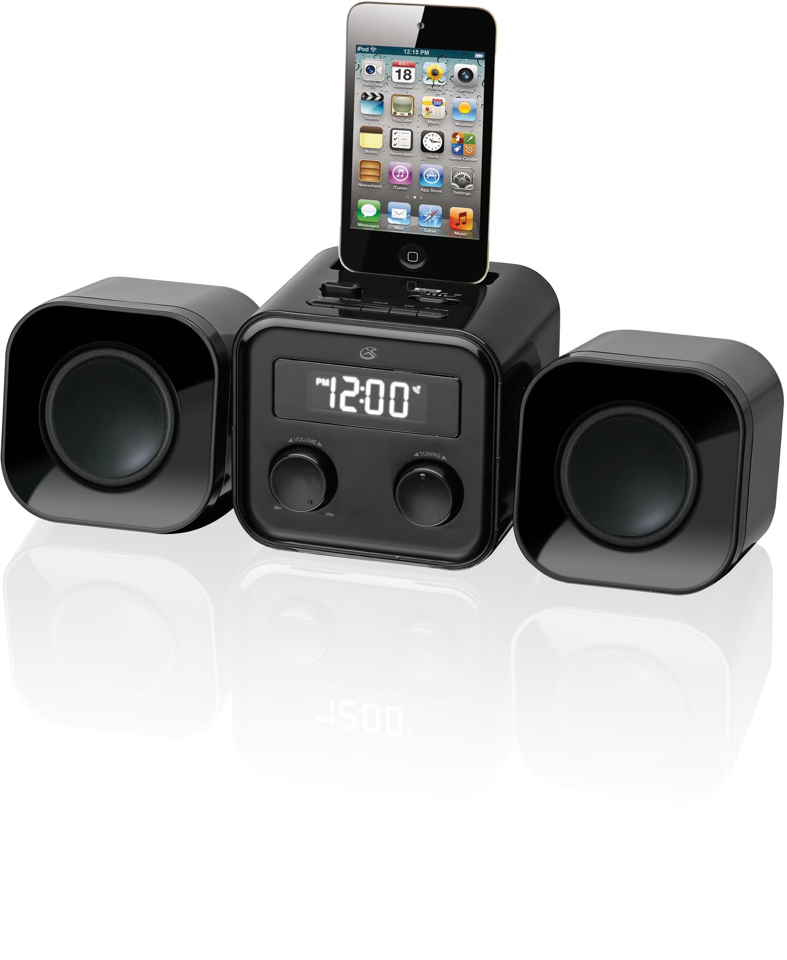 GPX HM102B Compact Home Music System With AM/FM Radio And MP3 Dock