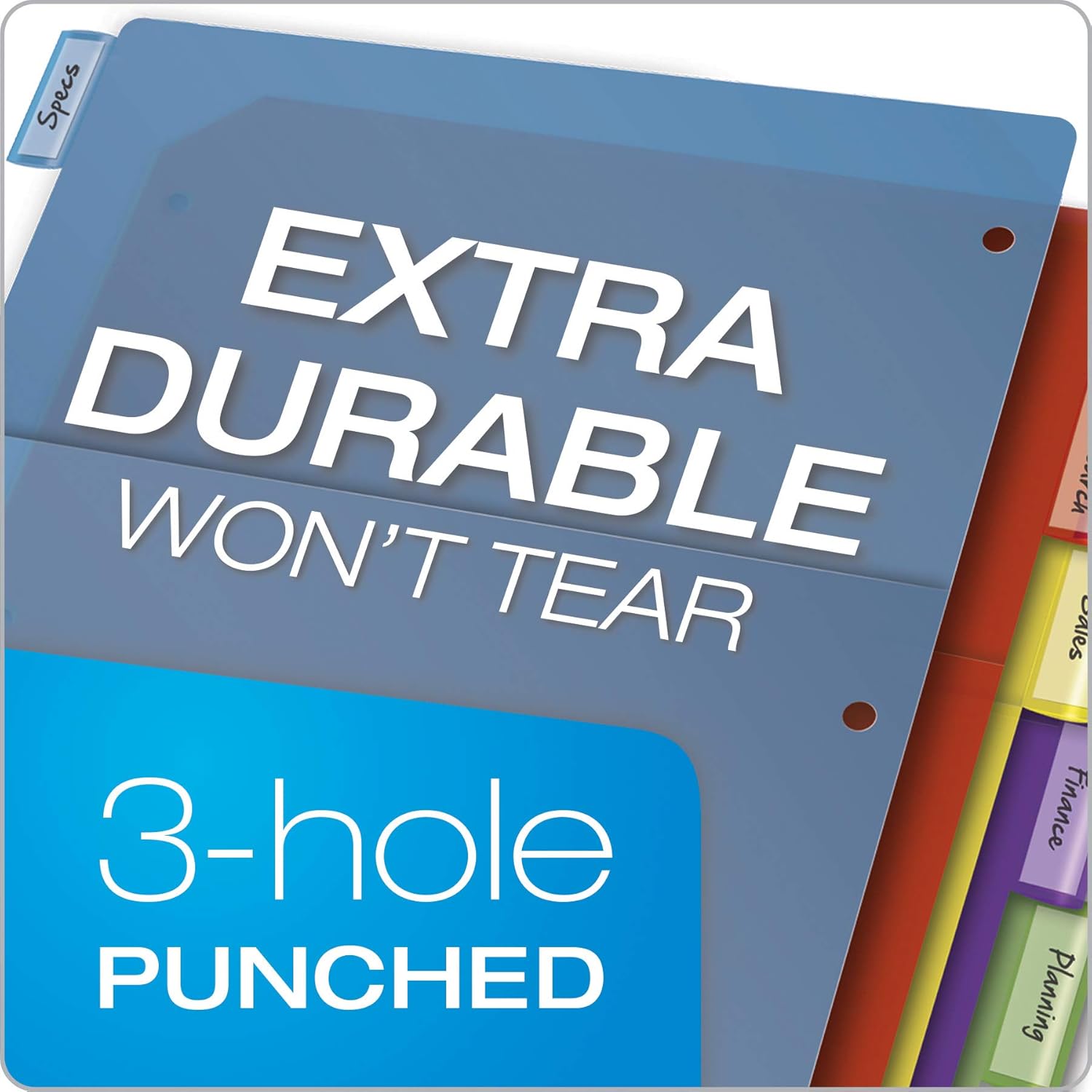 Cardinal Expanding Plastic Binder Dividers, Flexible Front Pockets Expand 1/4", 8-Tab, Insertable Multicolor Tabs, Letter Size, 1 Set (84013) : Binder Index Dividers : Office Products