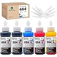 JoyPrinting 664 Ink Refill Bottles Replacement for T664 Ink Work for ET-2650 ET-2500 ET-2550 ET-2600 ET-4500 ET-3600 ET-16500 L100 L110 L120 L200 L210 L300 L350 L355 L550 L555 Printers (5 Pack)