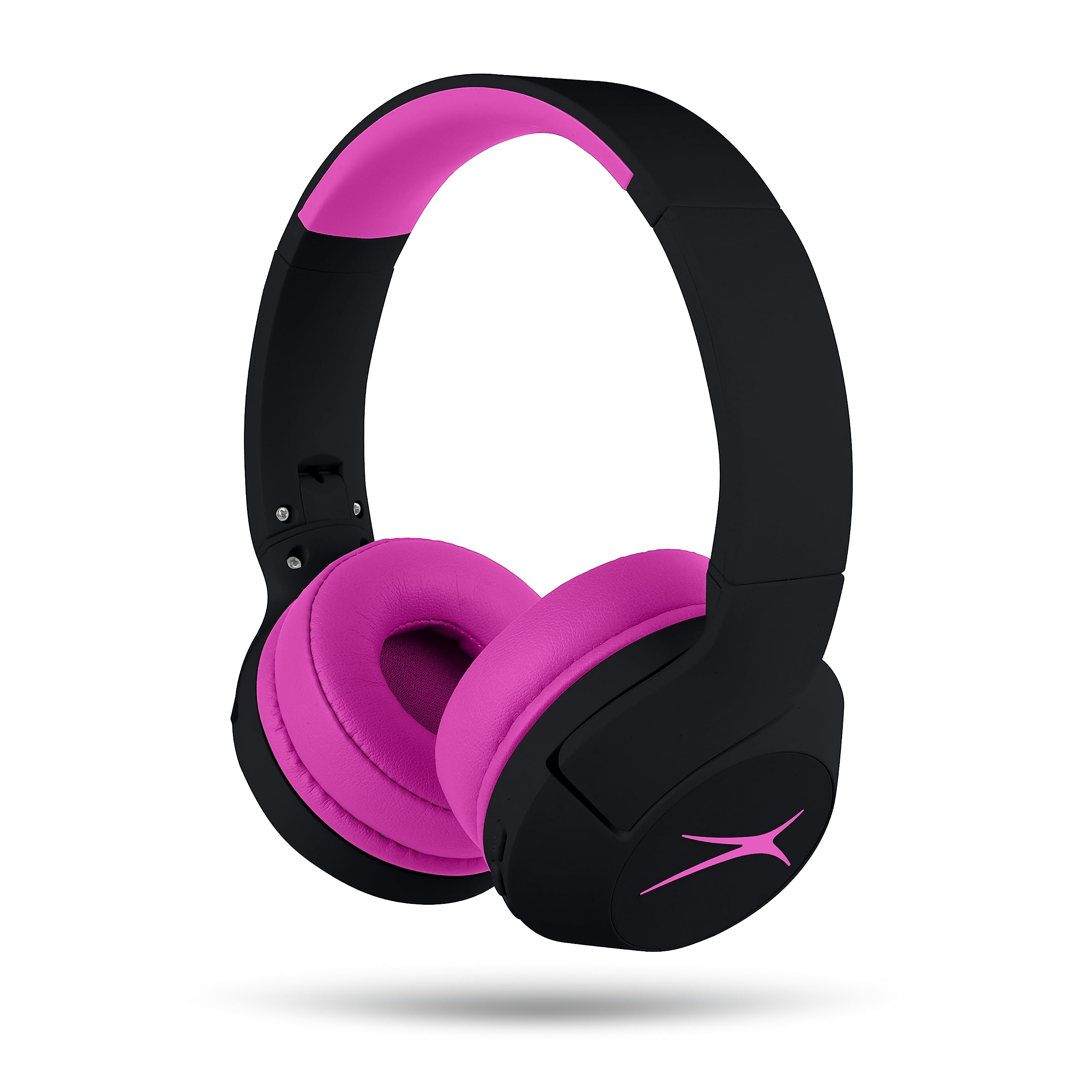 Photo 1 of **CHARGES BUT NO POWER ON** Altec Lansing Kid Safe Noise Cancelling Wireless Headphones 15H Battery, 85dB Volume Limit, Foldable Design Powerful Sound, Active Noise Cancellation Perfect for Kids Ages 7+ (Blackout Pop Pink)
