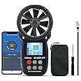 Bluetooth Digital Anemometer, Kethvoz Handheld Wind Speed Meter with Data Logger Measure Air Flow Velocity 0.3~30m/s for Drone Hunting Shooting HVAC Dust Collector