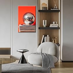 Vintage 70s Disco Ball Wall Art Posters Trendy Red