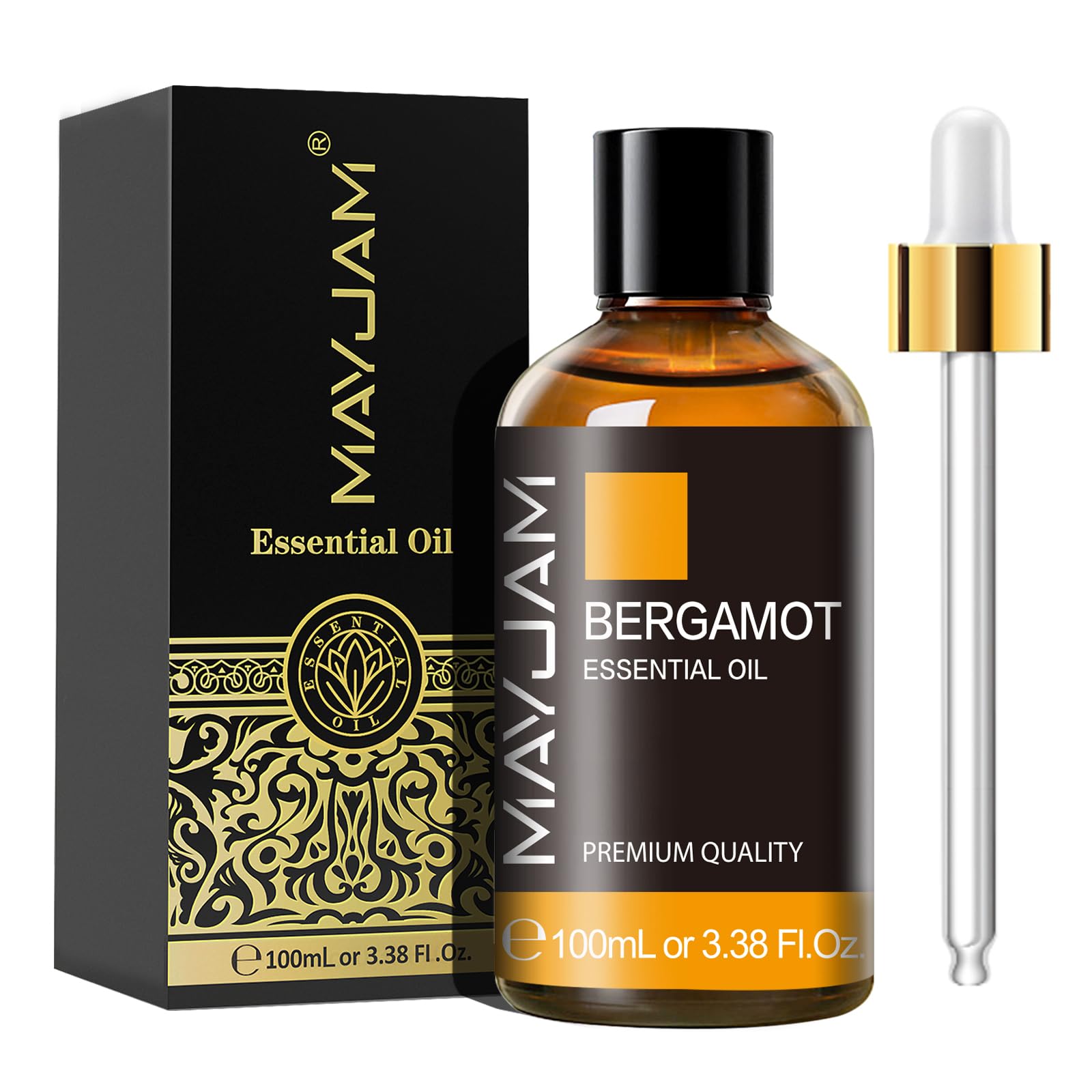 MAYJAM Bergamot Essential Oils 100ML, Bergamot Oil for Diffuser, Humidifier, DIY, Home, Office
