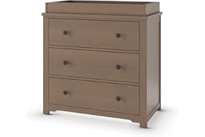 Child Craft Harmony 3 Drawer Dresser with Changing Topper for Nursery or Bedroom, Plenty of Storage, Anti-Tip Kit Included to