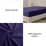 My Home Store Fitted Sheet 100% Egyptian Cotton 300TC Navy Double view 4
