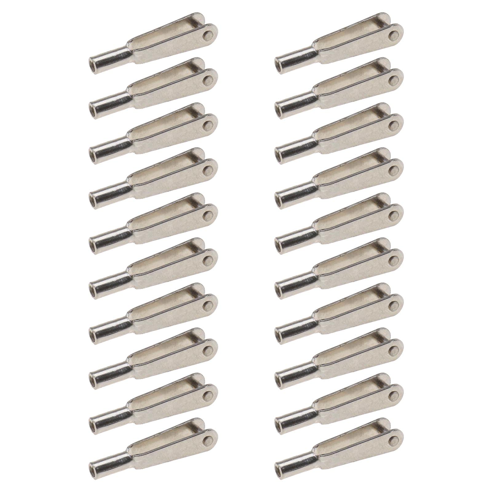 eMagTech 20pcs Mini Snap Links M2 Thread Clip Self-Locking Metal Clevis Clips Fixing Wing for Remote Control Model Airplanes Electric Plane