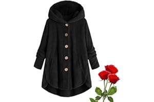 Bed Jackets for Women Fuzzy Fleece Cozy Sherpa Button Hooded Sweaters,Fleece Jacket,Long Hooded Cardigan