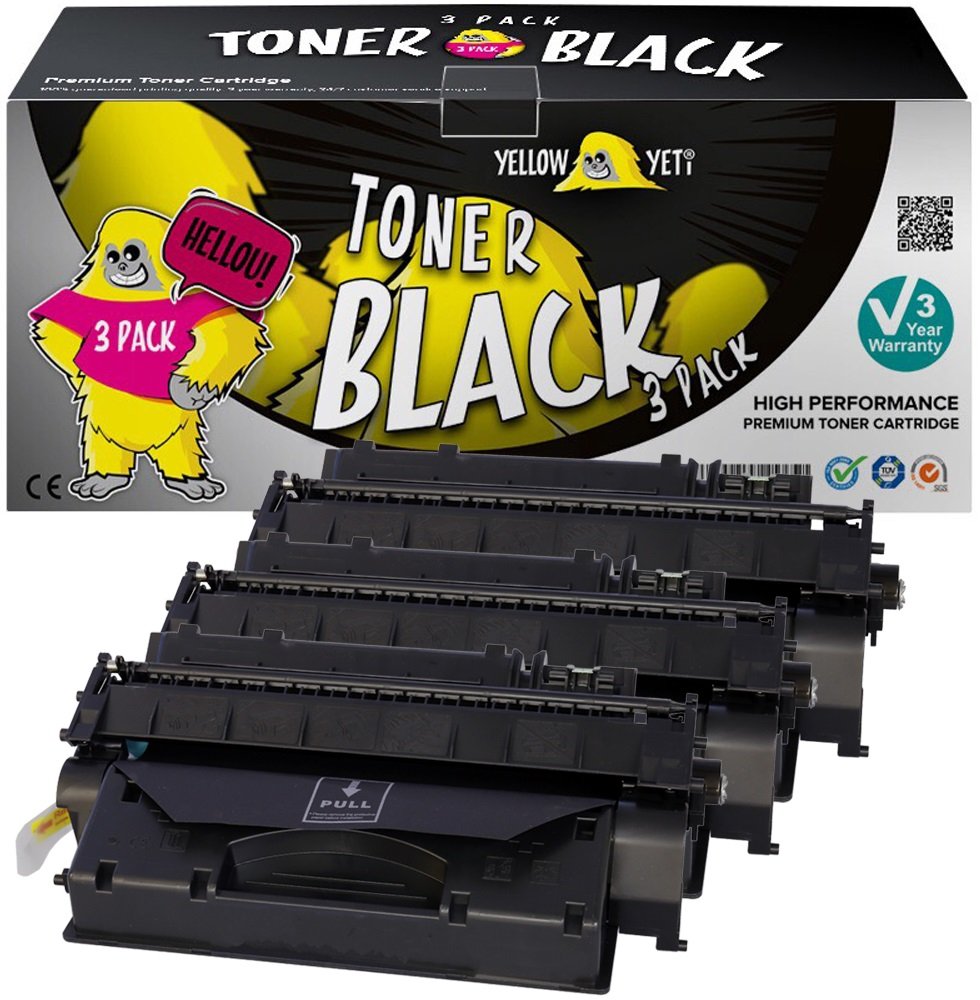 YELLOW YETI CF280X 80X (6,900 Pages) 3 Compatible Toner Cartridges for use with LaserJet Pro 400 MFP M425dn MFP M425dw M401dn M401dw M401n M401a M401d M401dne [3 Years service]