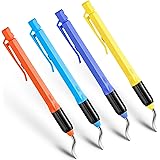 4 Pieces Deburring Tool Plastic Rotary Burr Removal HSS Blades Swivel Head Deburring Blades Tool Kit Deburr Knife Deburring B