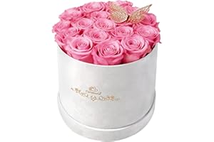 Cyrabota 16 Preserved Roses in a Box, Preserved Flowers Gifts for Women, Forever Flowers for Delivery, Flower Birthday Gifts Box for Her, Mothers Day Rose Gifts for Mom, Sweet Pink