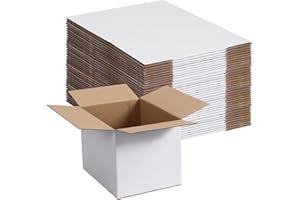 SPEPLA 40 Pack Small Shipping Boxes 8x6x6 Inches, White Corrugated Cardboard Mailing Boxes for Shipping Packing Small Busines