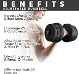 Yaheetech 25kg Adjustable Dumbbell Set Pair 2 Bar 12 Plates Home Gym view 8