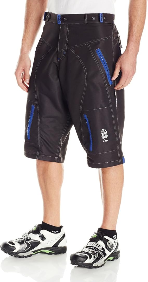 Astek Men's Blue Black MTB BMX Baggy Padded Mountain Bike