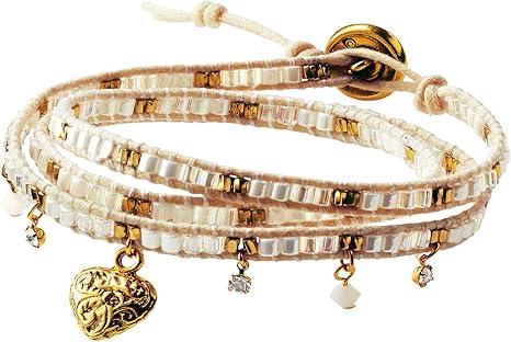 Amazon ベルメゾン ビーズステッチで作るラップブレス手作りキット ヌーディカラーのフリンジブレス ビーズ アクセサリーキット 通販