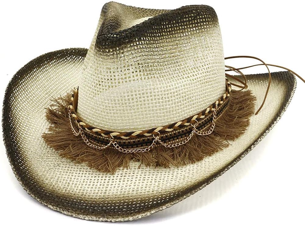 Men Cowboy Hat Summer Western Cowboy Hat with Western Wide Brim Caps