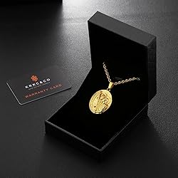 KRKC&CO Coin Necklace Pendant, Gold Medallion