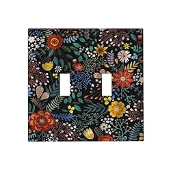 Colorful Flower Boho Floral Rustic Dark Leaves