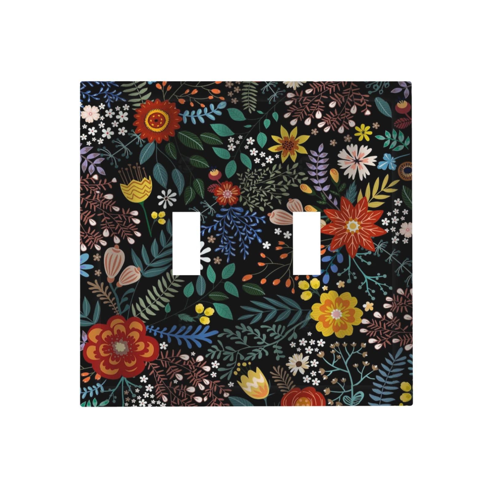 Colorful Flower Boho Floral Rustic Dark Leaves