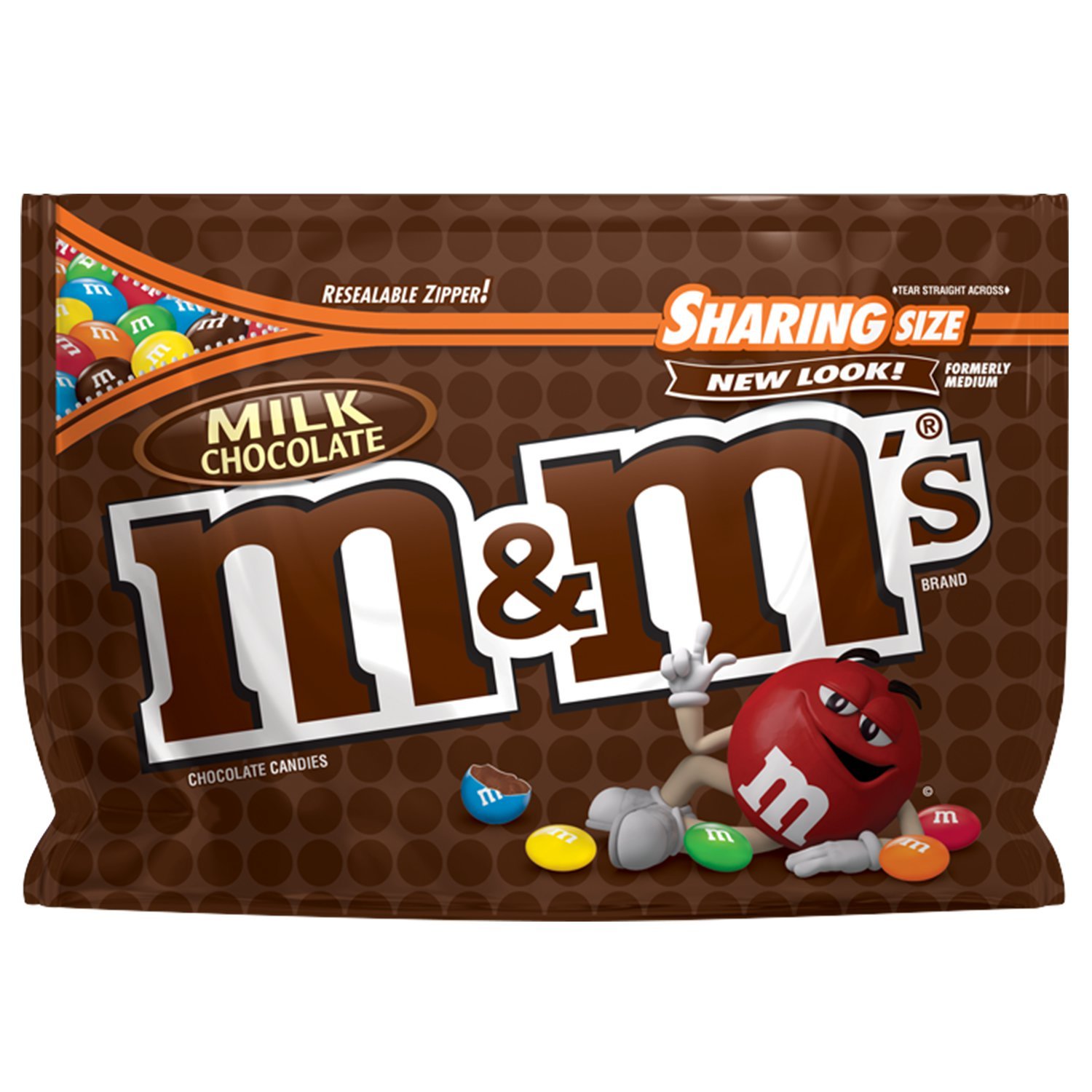 M&M'S Milk Chocolate Candy Sharing Size 10.7-Ounce Bag (Pack of 12)