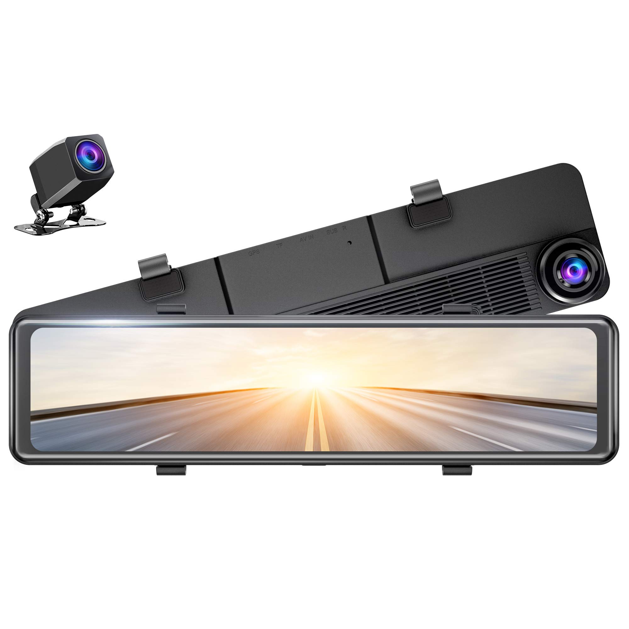 AKASO DL12 2.5K Mirror Dash Cam 12" Touch Screen Front and Rear Dual