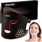 YOEYOU Red Light Therapy for Face, 850nm Near Infrared LED Face Mask, 4 Light Modes, Portable Rechargeable Red Light Therapy Mask Skincare Device for Facial Rejuvenation