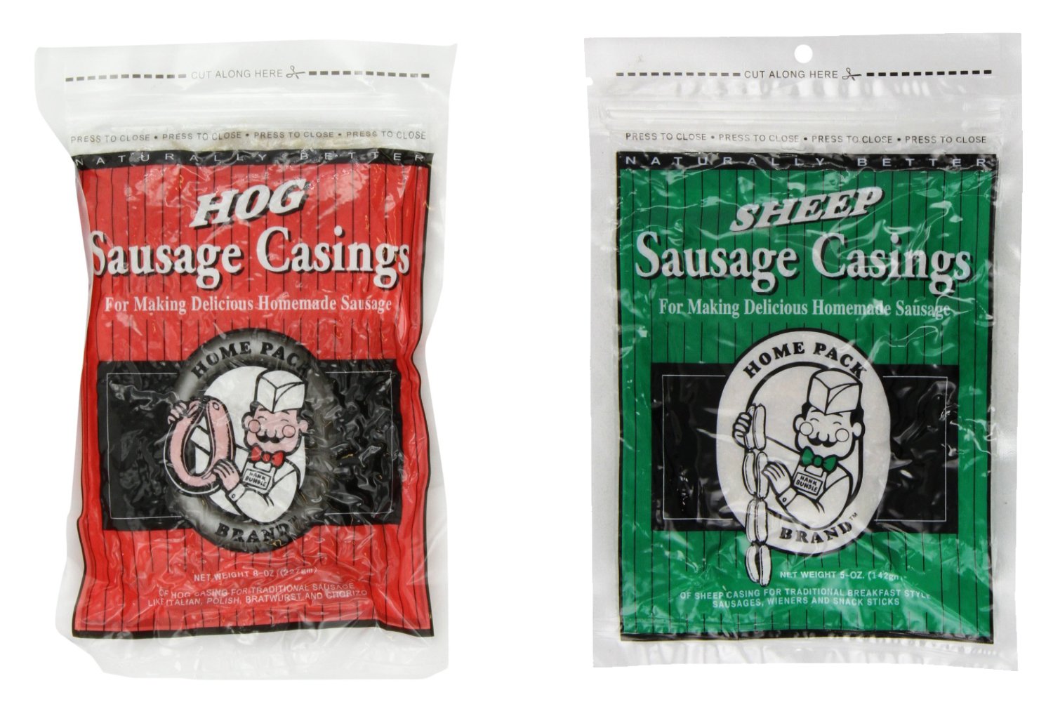 DeWied Natural Sheep Casings Home Pack Size & Hog Home Pack Sausage