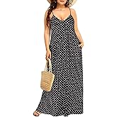 Pinup Fashion Women's Summer Maxi Dress Plus Size Sleeveless Spaghetti Strap Beach Long Dresses