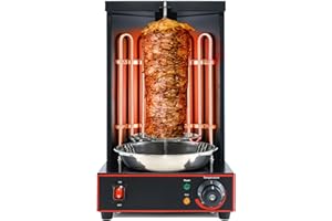 Li Zhen Electric Shawarma Machine Home Vertical Rotisserie Stainless Steel with 2 Efficient Heating Tubes 110V for Shawarma,C