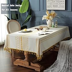 Colorigan Cotton Linen Rectangle Tablecloth Boho