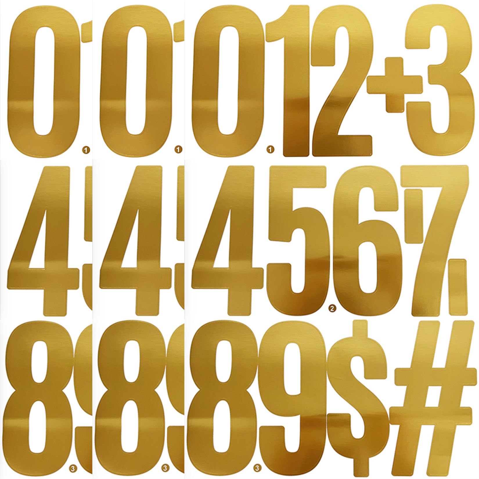 6 Inch Large Number Stickers 0-9 Numbers, 45 Pieces Self Adhesive and ...