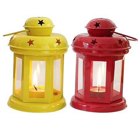 Home Bargain : Metal Tealight Holder - Hanging Candle Lanterns - Indoor and Outdoor Lantern , Home lighting lamp , Wedding Gifts